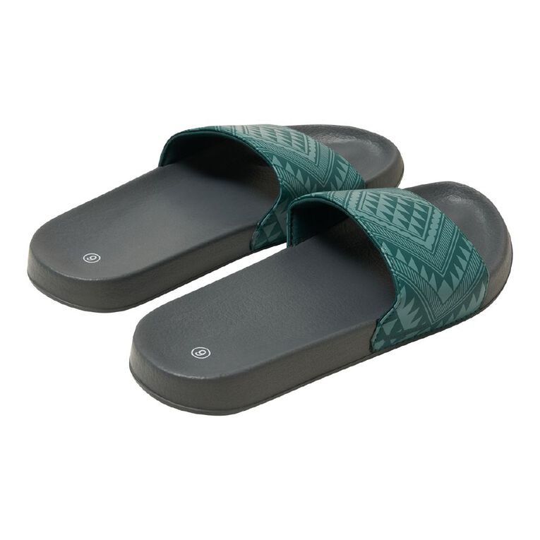 Karanga Ink Women's Artist Collaboration Slides, Green, hi-res
