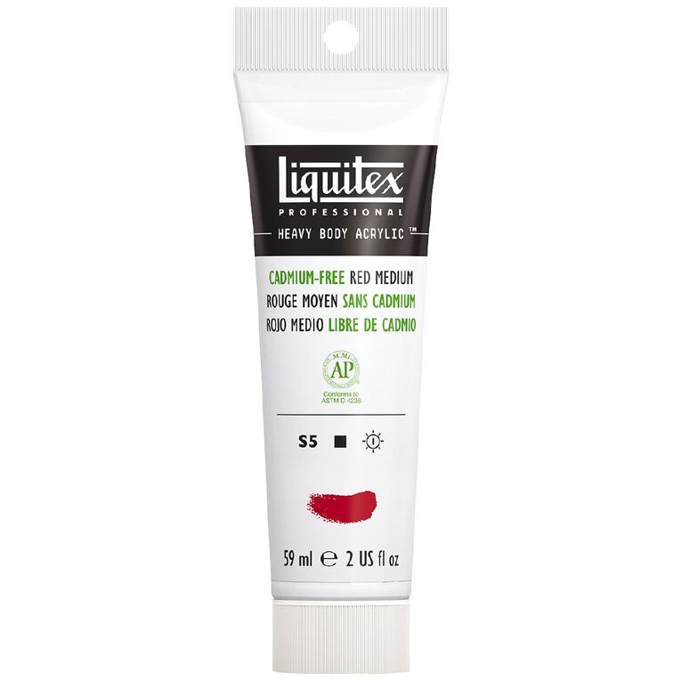 Liquitex Heavy Body Acrylic 59ml Cadmium Free Medium Red, , hi-res