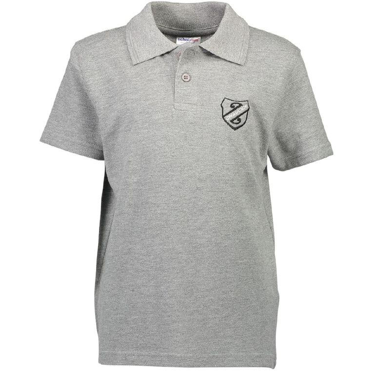 Schooltex Chaucer Short Sleeve Polo with Embroidery, Grey Marle, hi-res