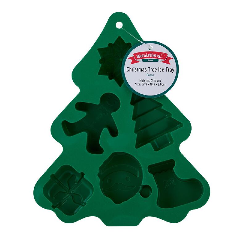 Wonderland Home Christmas Tree Shaped Ice Block Mould Green, , hi-res