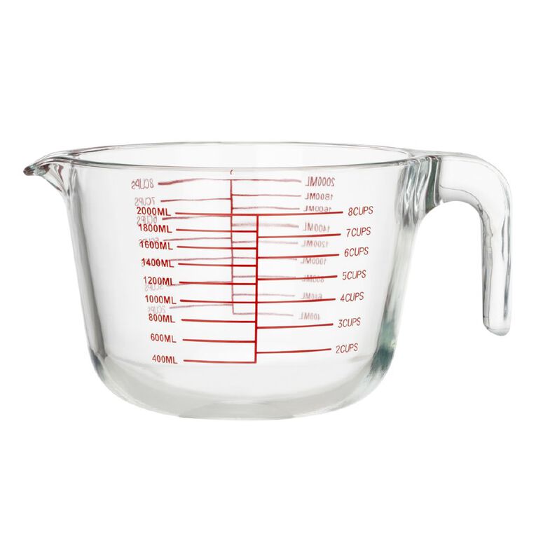 Living & Co Glass Measuring Jug Clear 2L, , hi-res