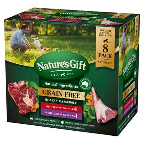 Nature's Gift Gravy Beef and Lamb Wet Dog Food 8 Pack