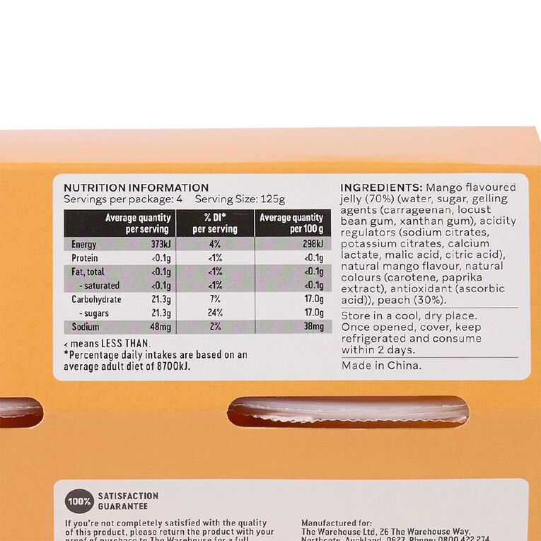 Market Kitchen Peaches in Mango Jelly Cup 125g 4 pack, , hi-res