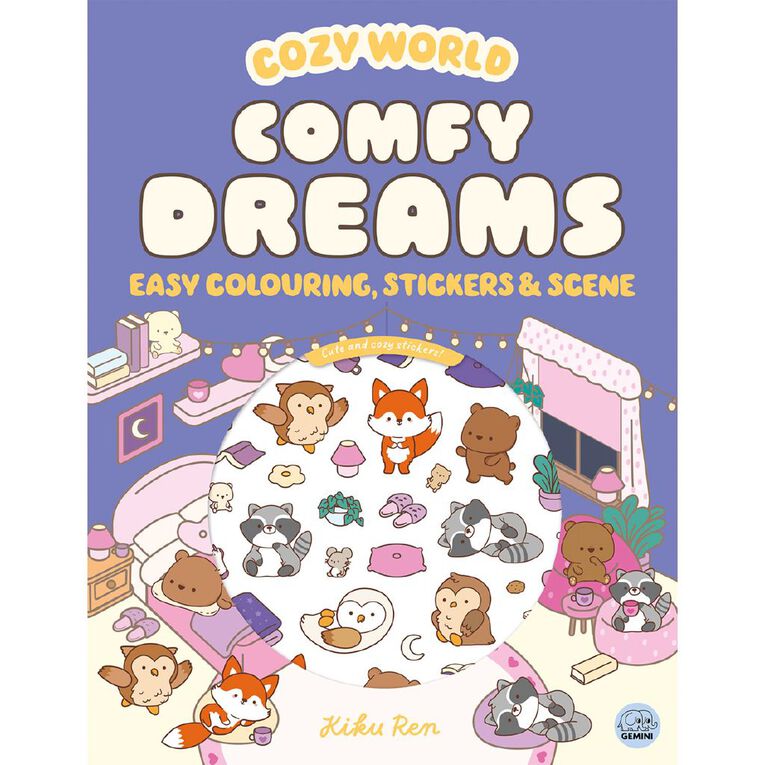 Cozy World: Comfy Dreams Easy Colouring & Sticker Scenes, , hi-res