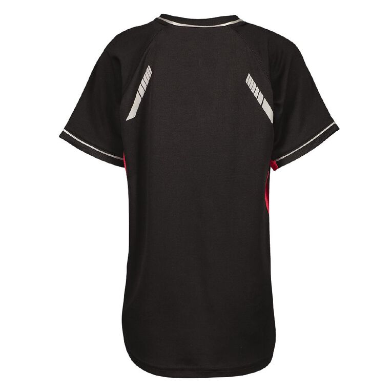 Schooltex Renegade Short Sleeve Tee, Black/Red, hi-res
