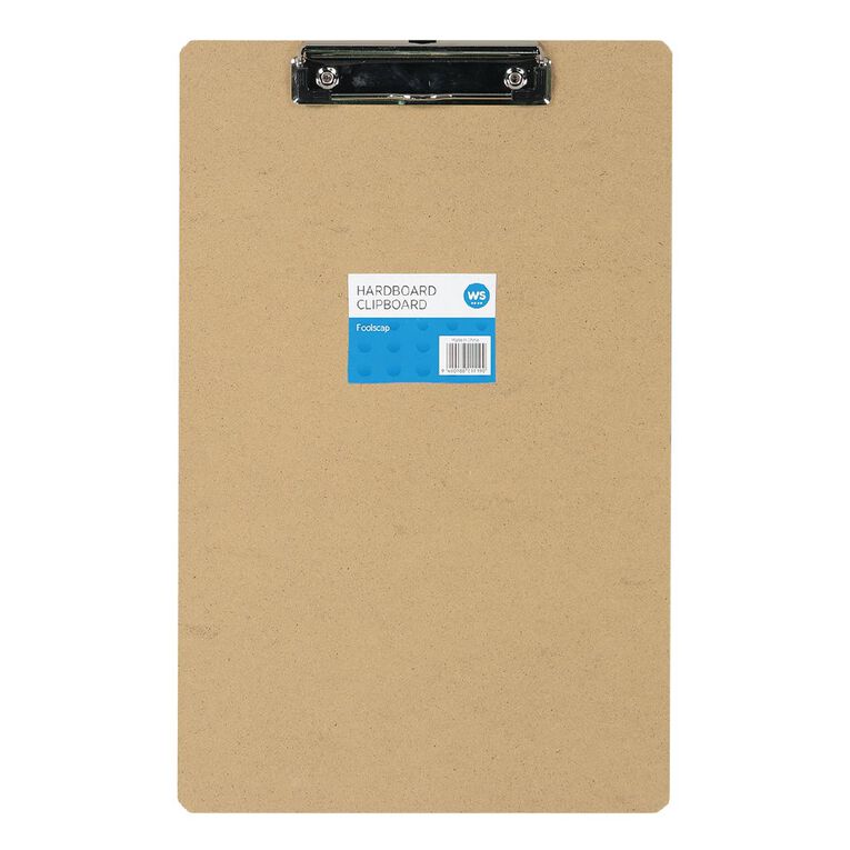 WS Hardboard Clipboard Brown Mid Foolscap, , hi-res