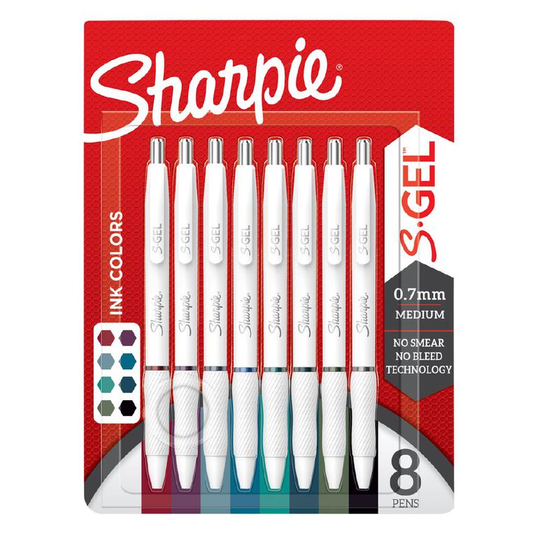 Sharpie S-Gel White 0.7mm Fashion 8 Pack, , hi-res