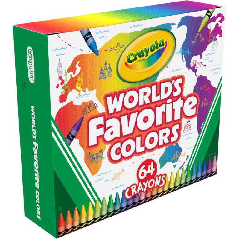 Crayola World's Favourite Colours Crayons 64 Pack, , hi-res