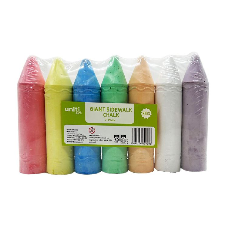 Uniti Kids Giant Sidewalk Chalk Assorted 7 Pack, , hi-res