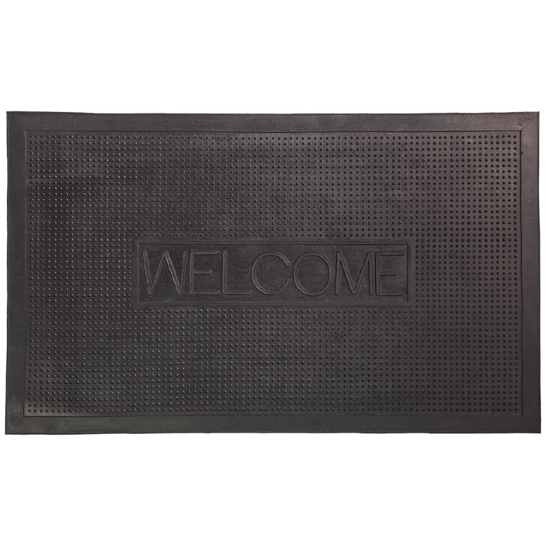 Living & Co Rubber Door Mat Black 45cm x 75cm Black The Warehouse