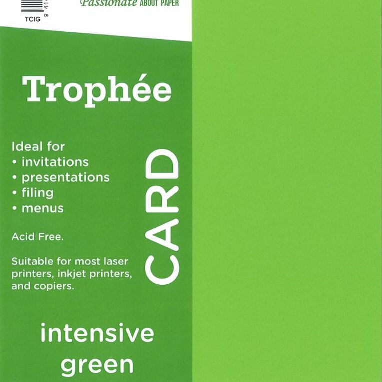 Trophee Card 160gsm Intensive Green A4 15 Pack, , hi-res