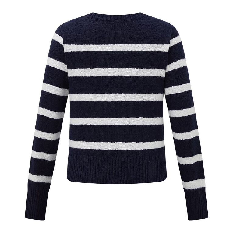 H&H Women's Essential Crew Jumper, Blue Dark, hi-res