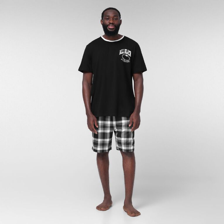 All Blacks Tee and Short Pyjama Set, Black, hi-res