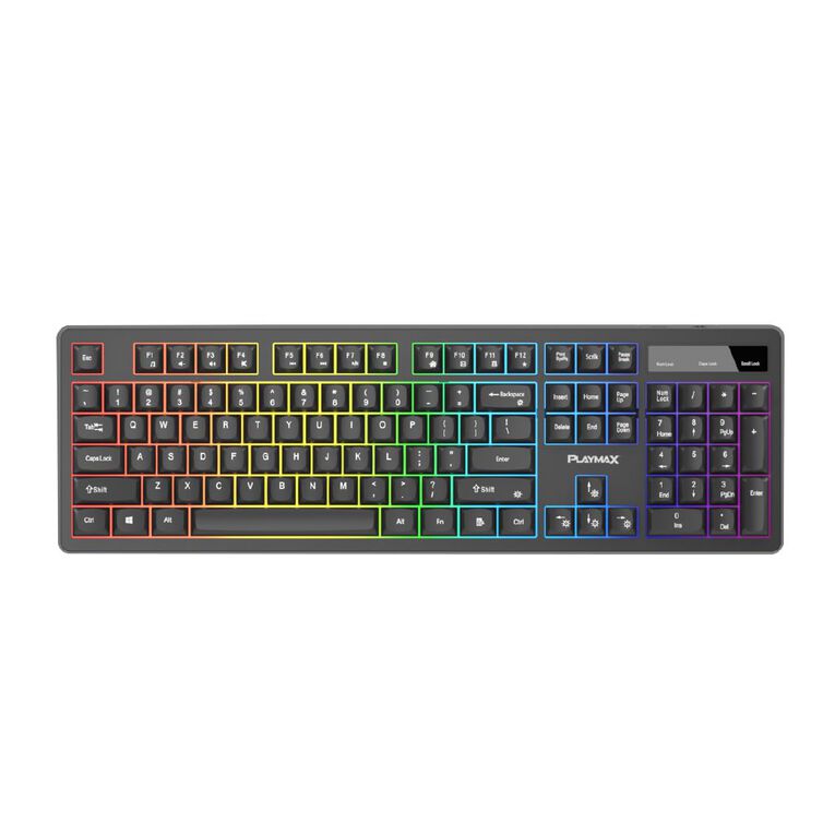 Playmax RGB Membrane Gaming Keyboard Black, , hi-res