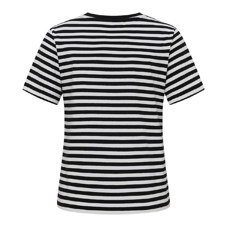 H&H Women's Button Tee, Black/White, hi-res