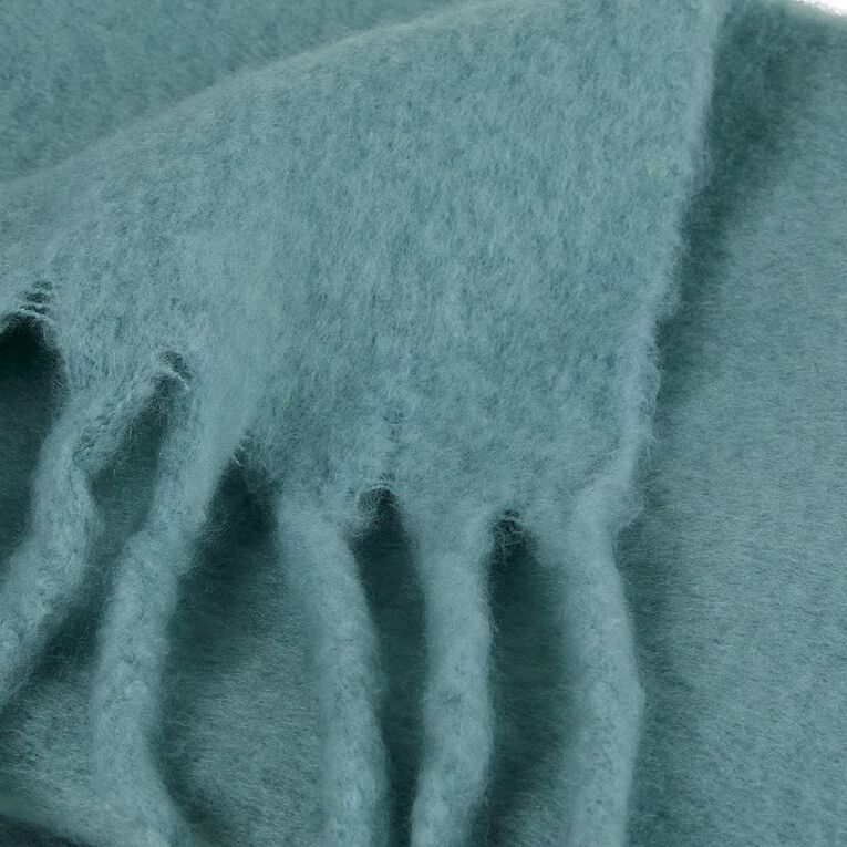 Living & Co Throw Faux Mohair Blue 127cm x 152cm, , hi-res