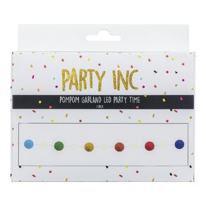 Party Inc Party Time Pompom LED Garland