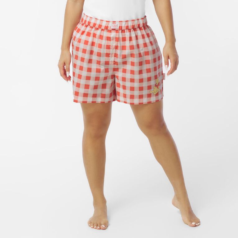 Winnie the Pooh Women's Woven Boxer Shorts, Red Mid, hi-res