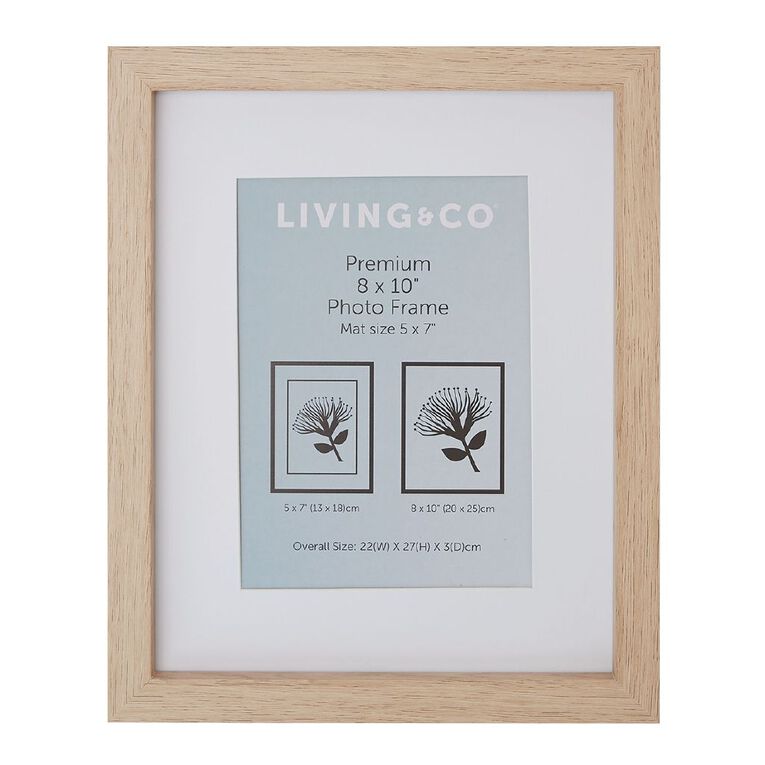 Living & Co Premium Photo Frame Natural 8in x 10in, Natural, hi-res