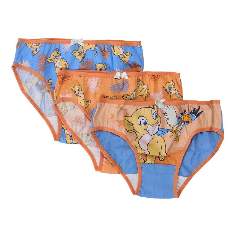 Disney Lion King Girls' Briefs 3 Pack, Yellow, hi-res