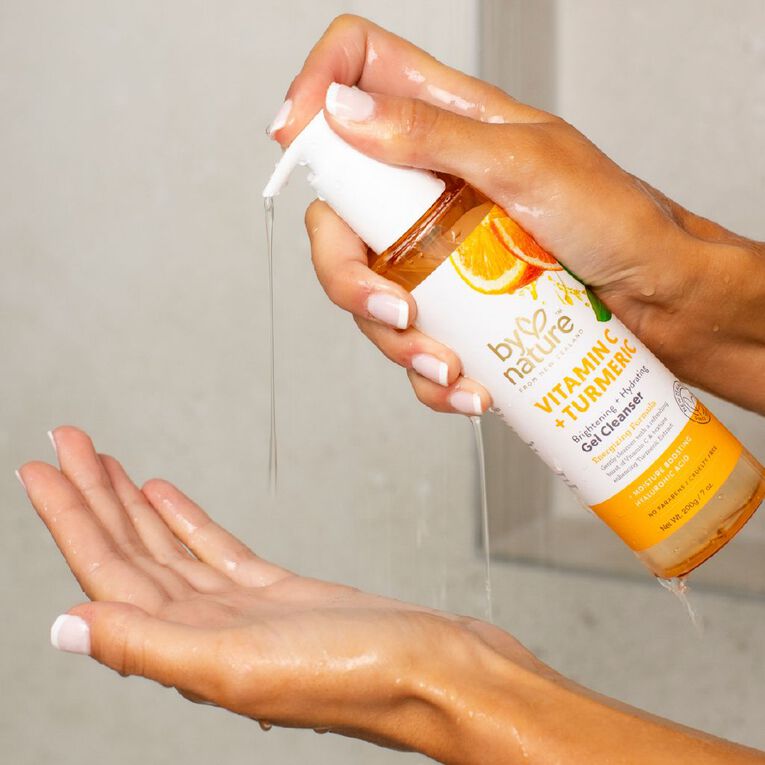 By Nature Vitamin C Brightening and Turmeric Gel Cleanser 200g, , hi-res