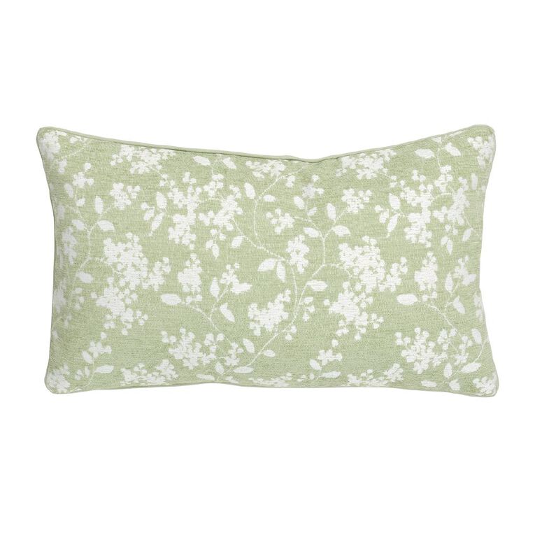 Living & Co Cushion Ditsy Floral Green Light 30cm x 50cm, , hi-res