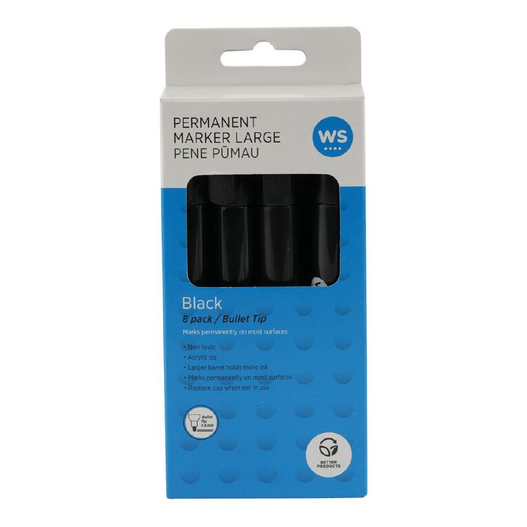 WS Permanent Marker Bold 8 Pack, , hi-res