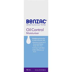benzac facial moisturiser oil control 50 ml