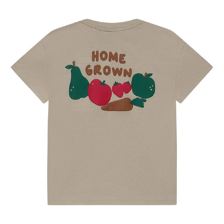 Young Original Toddler Short Sleeve Boxy Back Print Tee, Brown Light, hi-res