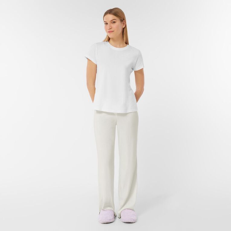 H&H Women's Pointelle Pyjama Pants, White, hi-res
