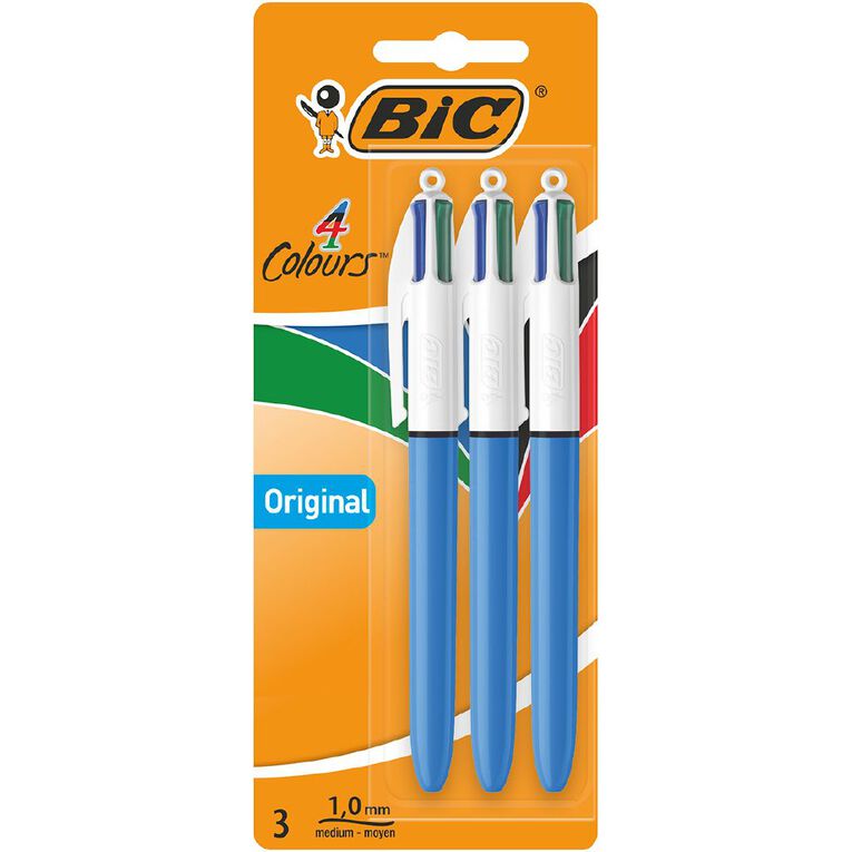 Bic 4 Colour Pen SHINE 3 Pack, , hi-res