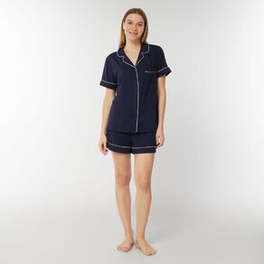 H&H Women's Comfy Button Up Short Sleeve Pyjama Set
