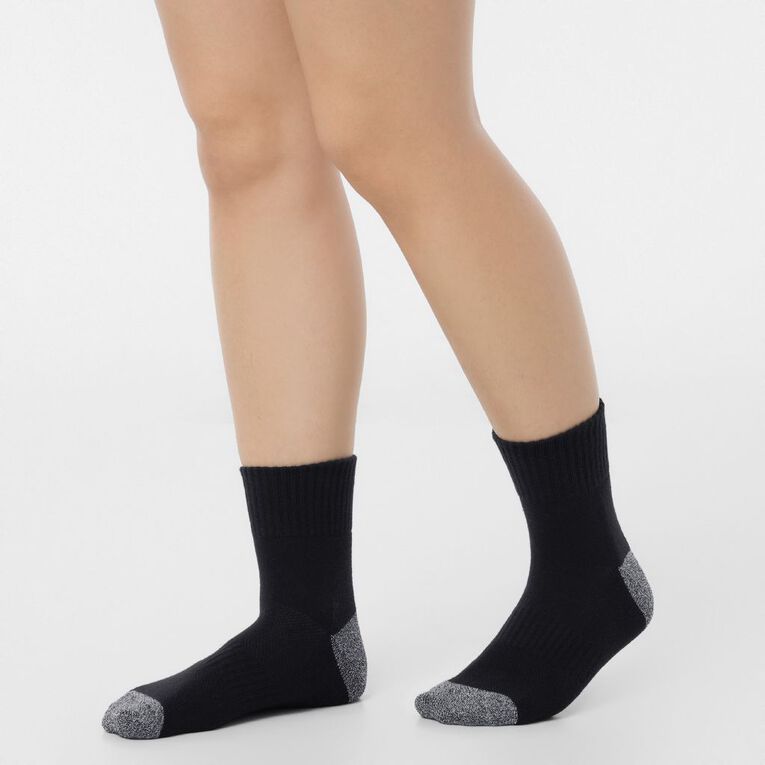 Active Intent Women's Twisted Quarter Crew Socks 5 Pack, Black, hi-res