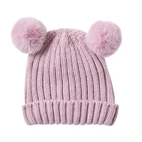 Young Original Girl's Fleece Lined Pom Pom Beanie