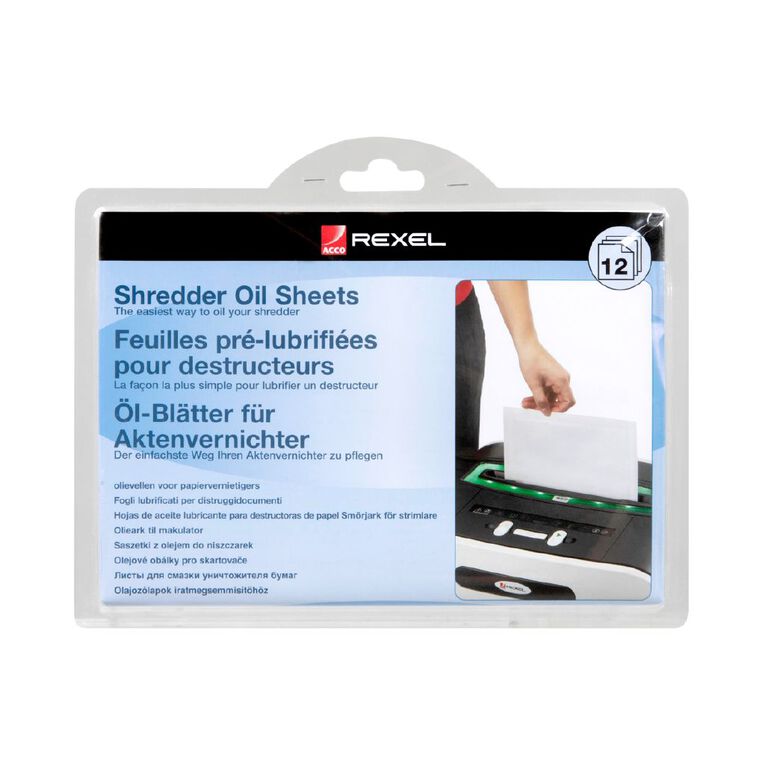Rexel Shredder Oil Sheets Pack of 12, , hi-res