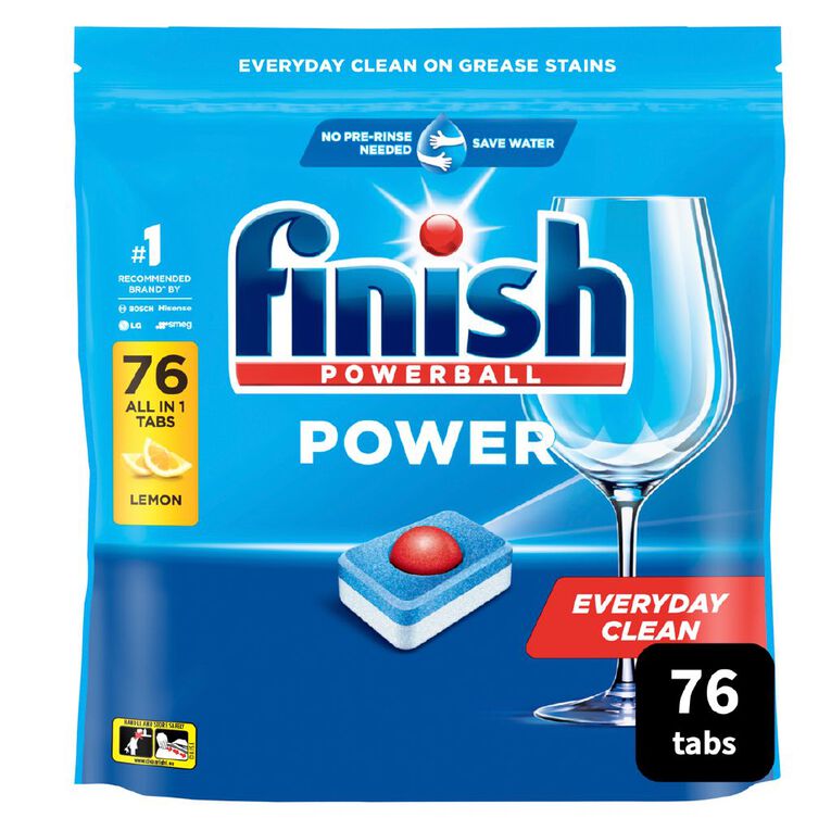 Finish Power Dishwasher Tablets Lemon 76 Pack, , hi-res