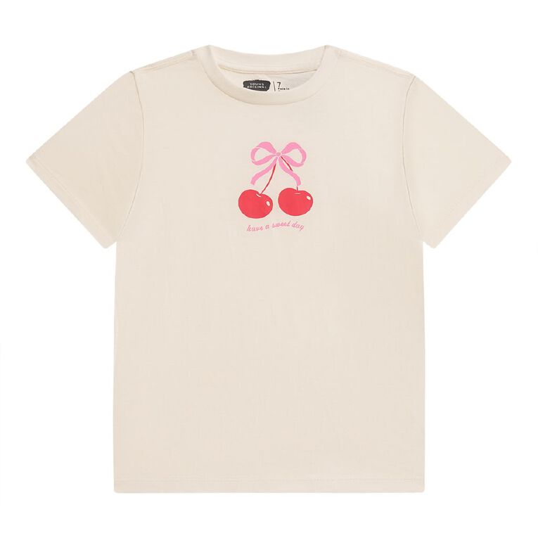 Young Original Short Sleeve Print Tee, Cream, hi-res