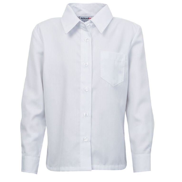 Schooltex Kids' Long Sleeve Winter School Blouse, White, hi-res