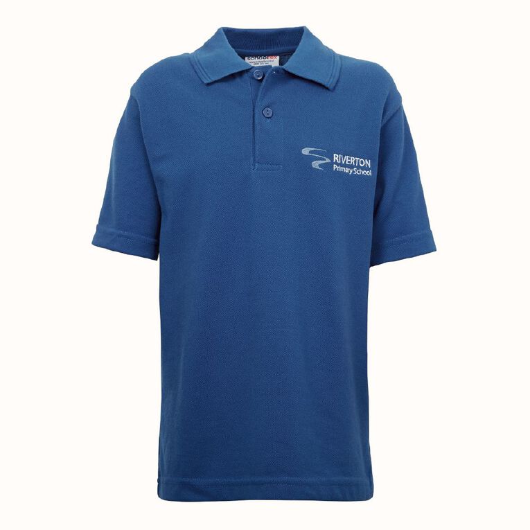 Schooltex Riverton Short Sleeve Polo with Embroidery, Royal, hi-res