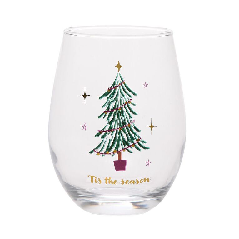 Wonderland Home Christmas Stemless Wine Glass Assorted, , hi-res