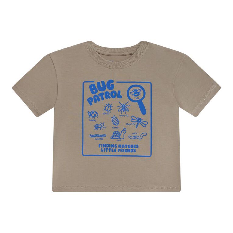 Young Original Preschool Short Sleeve Printed Tee, Brown Light, hi-res