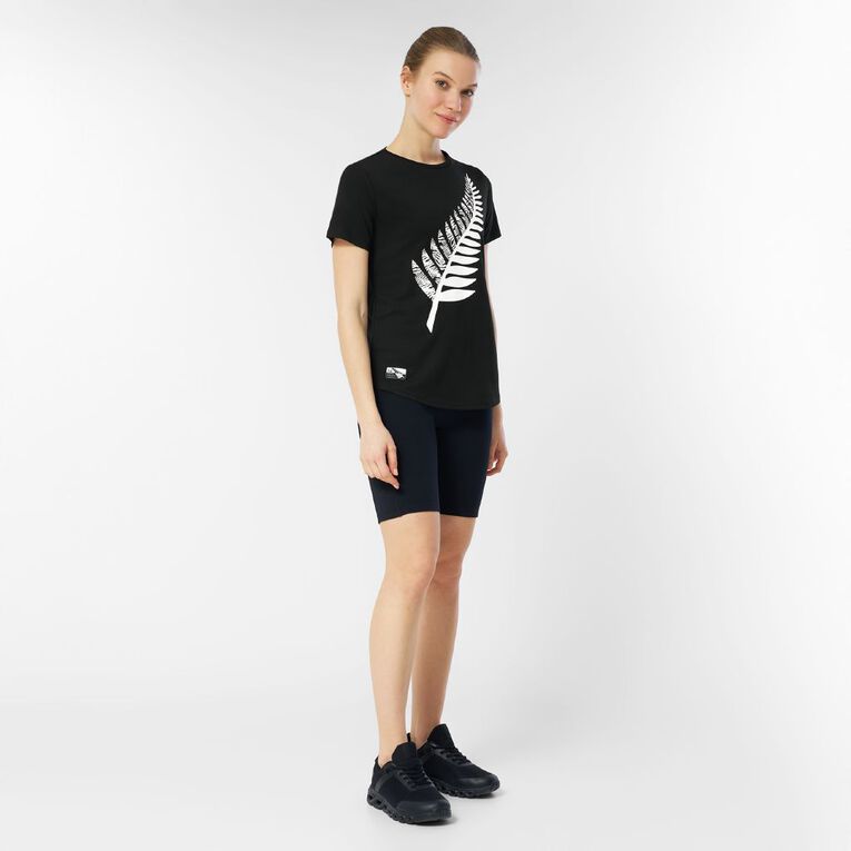 Active Intent Women's Supporter Crew Mesh Tee, Black, hi-res