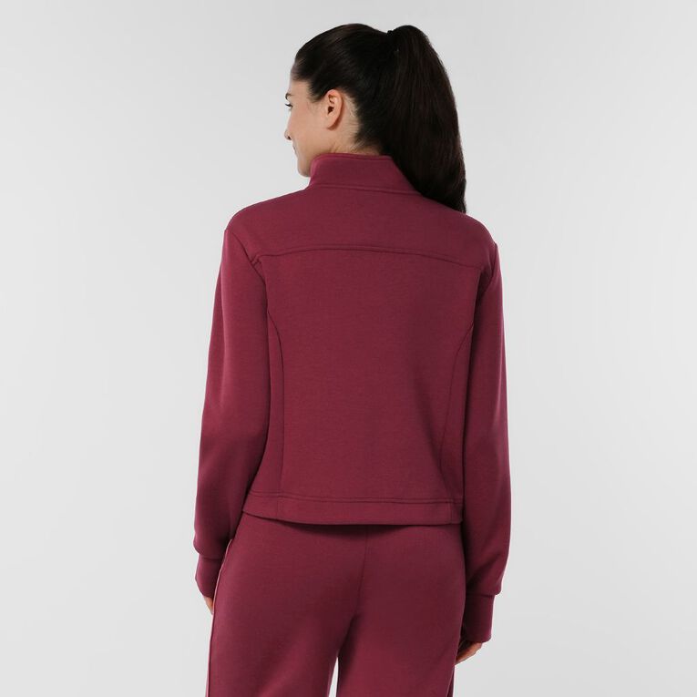 Active Intent Women's Scuba Qtr Zip Sweat, Red Dark, hi-res