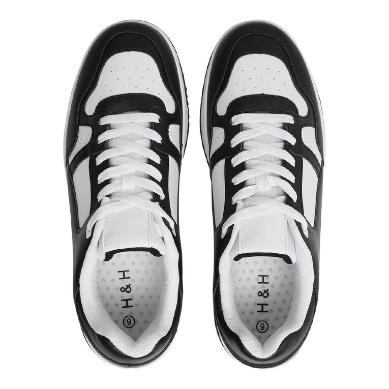 H&H Men's Nate Sneakers, Black/White, hi-res