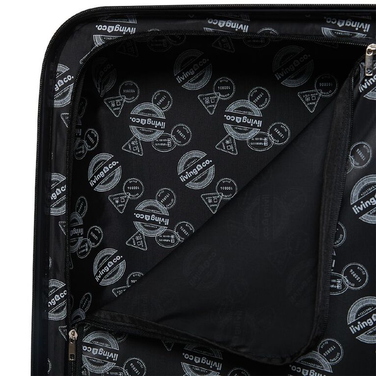 Living & Co 70cm Hard Textured Checked Suitcase Sky Blue, , hi-res