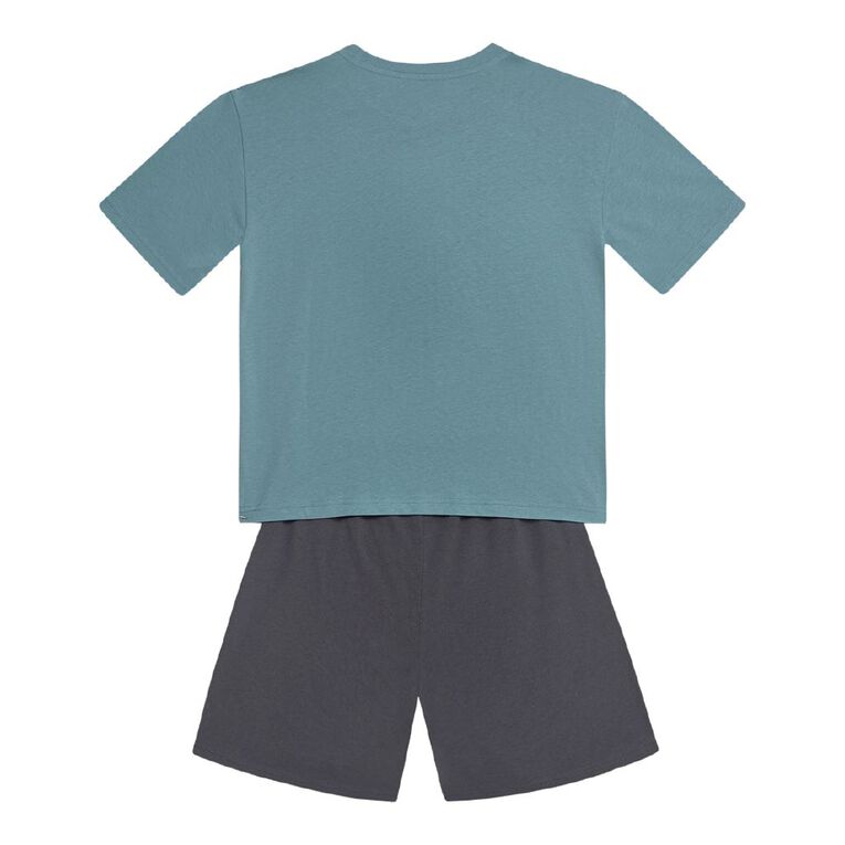 H&H Boys' Tee and Shorts Pyjama Set, Grey Dark, hi-res