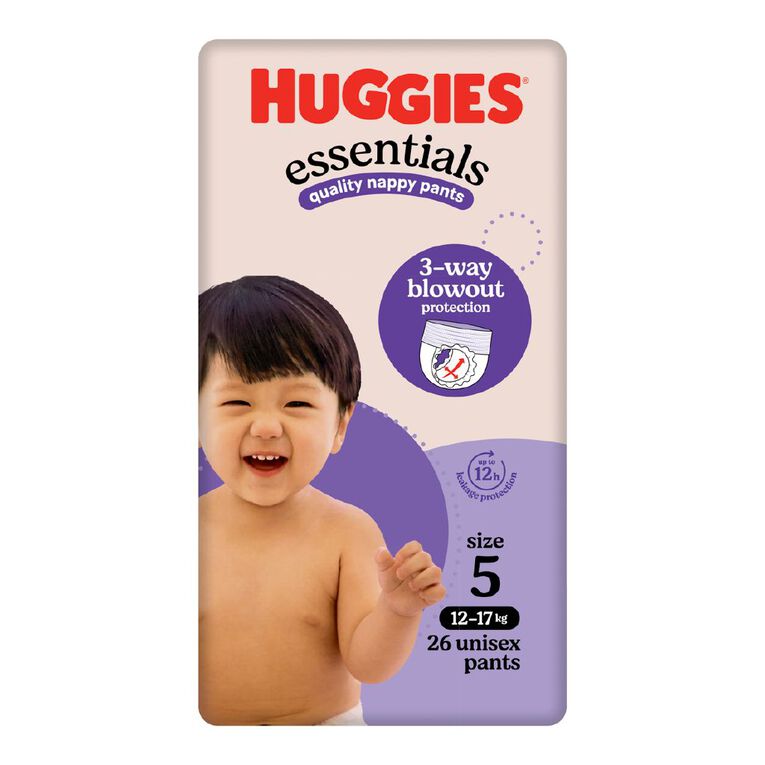 Huggies Nappy Essentials Pants Size 5 26 Pack, , hi-res