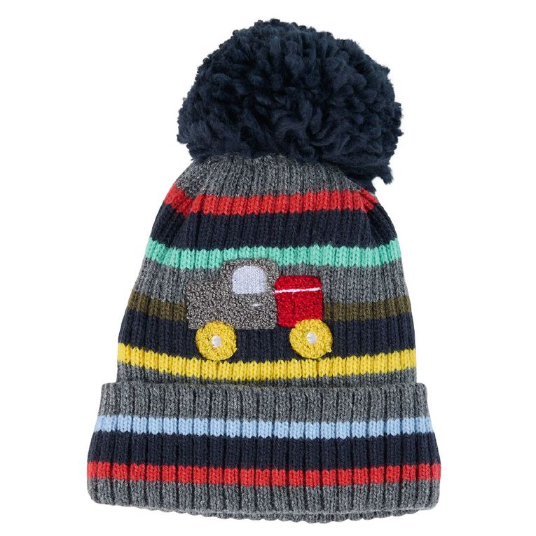 Young Original Younger Kids' Lined Beanie, Blue Dark, hi-res