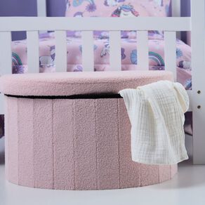 Living & Co Kids Boucle Storage Chest Pink
