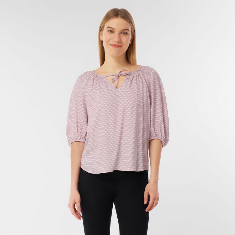 H&H Women's Balloon Sleeve VNeck, Purple Light, hi-res